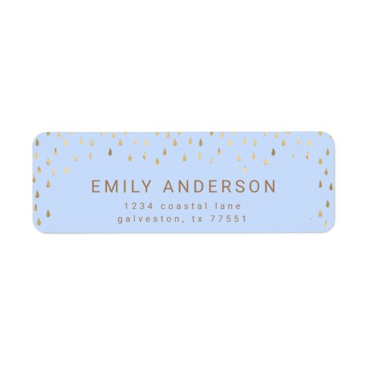 金ゴールド雨滴箔フェイク差出人住所 ラベル (正面)