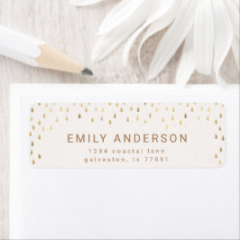 金ゴールド雨滴箔フェイク差出人住所 ラベル