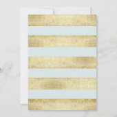 金ゴールド雨滴sndスクリプトベビーシャワー招待状ブルー 招待状 (裏面)