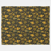 金ゴールド雪だるま毛布 フリースブランケット (正面(横))