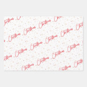 金ゴールド雪と赤書の聖降誕祭 ラッピングペーパーシート (正面2)