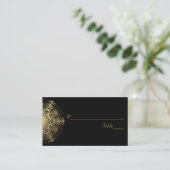 金ゴールド雪の上の黒い冬の結婚式座席表 プレイスカード (スタンド正面)