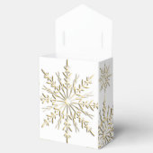 金ゴールド雪の白い冬の結婚式 フェイバーボックス (オープン)