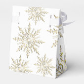 金ゴールド雪の白い冬の結婚式 フェイバーボックス (裏面サイド)