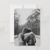 金ゴールド雪の降る赤い写真のクリスマスホリデーカード サンキューカード (裏面)