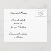 金ゴールド雪の黒い冬の結婚式の日付を保存 案内ポストカード (裏面)