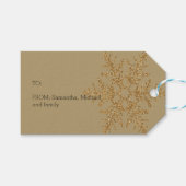 金ゴールド雪フェイク片グリッターきらきら光る ギフトタグ (正面(横))