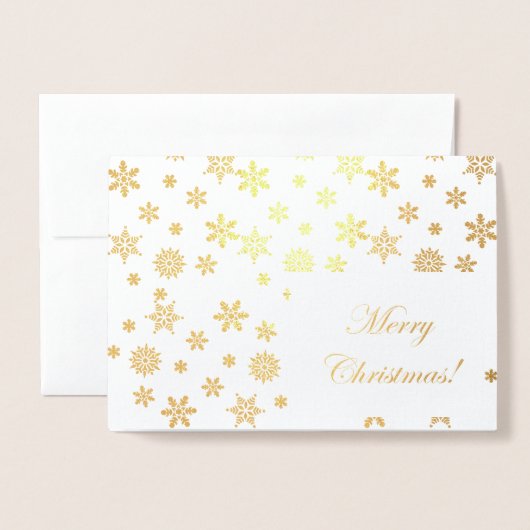 金ゴールド雪メリークリスマス！ 箔カード (封筒付き正面)
