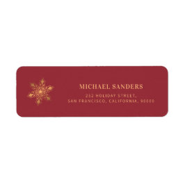 金ゴールド雪モダン片クリスマス差出人住所 ラベル