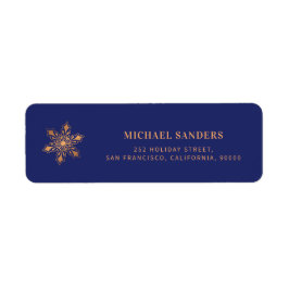 金ゴールド雪モダン片クリスマス差出人住所 ラベル