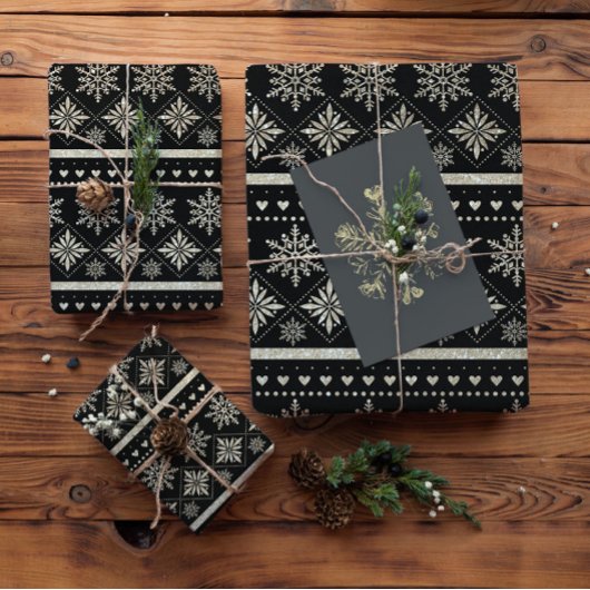 金ゴールド雪片ラッピング紙 ラッピングペーパー