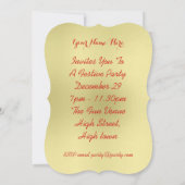 金ゴールド雪片写真テンプレート 招待状 (裏面)