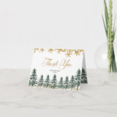 金ゴールド雪片冬林サンキューカード サンキューカード (正面)