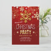 金ゴールド雪降りクリスマスパーティー 招待状 (スタンド正面)