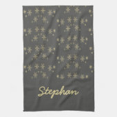 金ゴールド雪 キッチンタオル (縦)