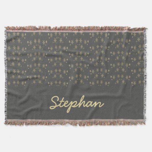 金ゴールド雪 スローブランケット (正面)