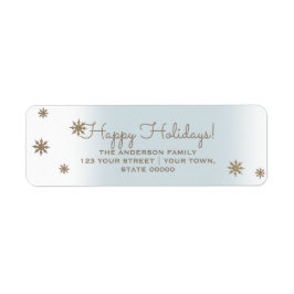 金ゴールド雪。休日差出人住所ラベル ラベル