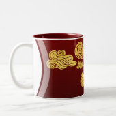 金ゴールド雲ドラゴン紙切中国のり新年2024 ツートーンマグカップ (左)