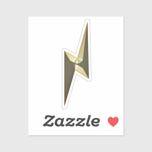 金ゴールド雷稲妻モダンおもしろいクール シール (シート)