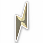 金ゴールド雷稲妻モダンおもしろいクール シール (正面)