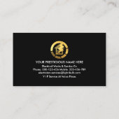 金ゴールド電気アイコン稲妻 名刺 (裏面)