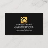 金ゴールド電気アイコン電源ライン 名刺 (裏面)