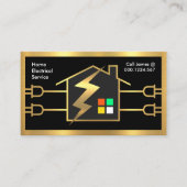 金ゴールド電気ホーム回路枠 名刺 (正面)