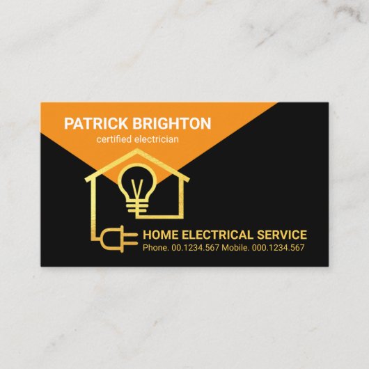 金ゴールド電気ホーム回路配線電気 名刺 (正面)