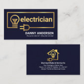 金ゴールド電気回路フレーム 名刺 (正面/裏面)