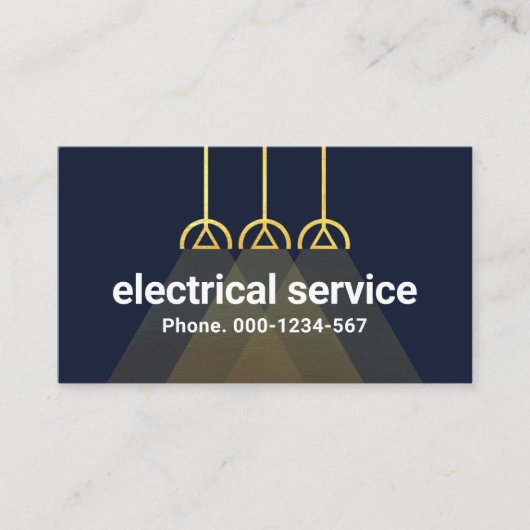 金ゴールド電気天井ランプシェード 名刺 (正面)