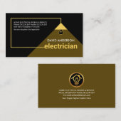 金ゴールド電気技師の電力ケーブルランプシェード 名刺 (正面/裏面)