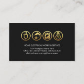 金ゴールド電気技師ホーム枠 名刺 (裏面)