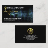 金ゴールド電気看板青電荷 名刺 (正面/裏面)