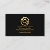 金ゴールド電気稲妻屋上シルエット 名刺 (裏面)