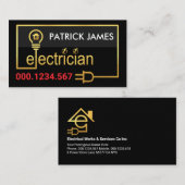 金ゴールド電気配線回路 名刺 (正面/裏面)