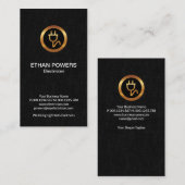 金ゴールド電源プラグブラック電気グランジ技師 名刺 (正面/裏面)