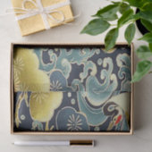 金ゴールド青い鳥の着物日本のフローラの切り離し 薄葉紙 (ギフト)