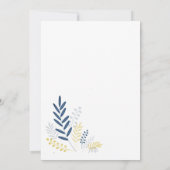 金ゴールド青の枝の結婚式招待状 招待状 (裏面)