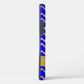 金ゴールド青アールデコのジオメトリパターンのパーソナライズ Case-Mate iPhoneケース (裏面 / 右)