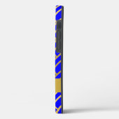 金ゴールド青アールデコのジオメトリパターンのパーソナライズ Case-Mate iPhoneケース (裏面 / 左)