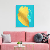 金ゴールド青モダン引き伸ばしキャンバス印刷 キャンバスプリント (インサイチュ (リビング))