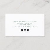 金ゴールド青モダン緑の水色 名刺 (裏面)