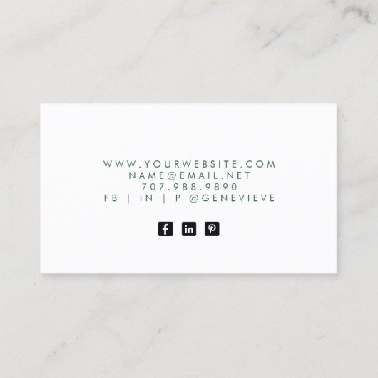 金ゴールド青モダン緑の水色 名刺 (裏面)