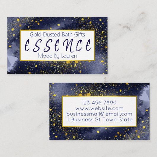 金ゴールド青手作りのバスボムソープのきらめき 名刺 (正面/裏面)