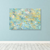 金ゴールド青抽象芸術 キャンバスプリント (インサイチュ (ウッドフロア))