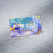 金ゴールド青紫水彩 マグネット名刺 (インサイチュ)