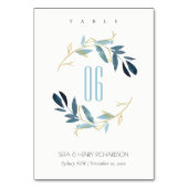 金ゴールド青葉水色洗浄リース結婚ズ テーブルナンバー (裏面)