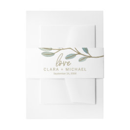 金ゴールド静脈ユーカリ結婚式招待状ベリーバンド 招待状ベリーバンド