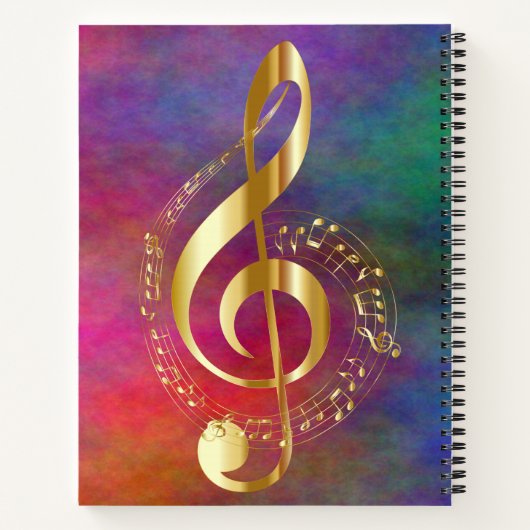 金ゴールド音カスタマイズ楽ノートと個人用設定 ノートブック (裏面)