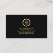 金ゴールド音周波数稲妻スタジオエンジニアDJ 名刺 (裏面)